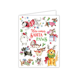 Greeting Card   Here Comes Santa Paws Christmas Canines
