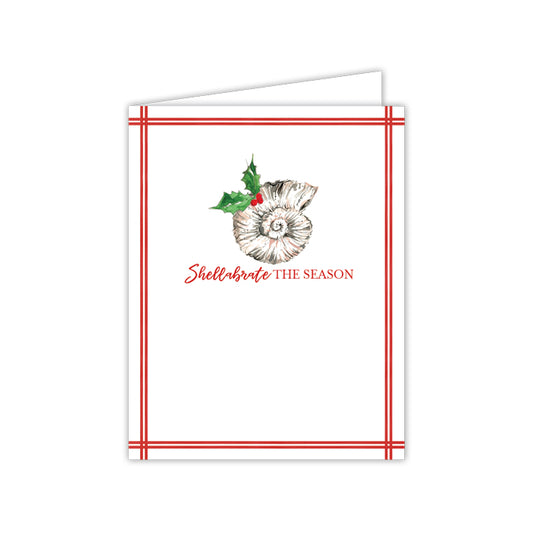 Greeting Card - Shellabrate the Season Shell with Holly