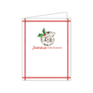 Greeting Card   Shellabrate the Season Shell with Holly
