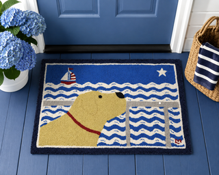 Star Gazing Yellow Lab 2x3 Rug with Dog
