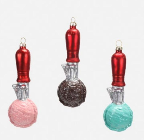 Ice Cream Scoop Ornaments, Assorted 3 Styles