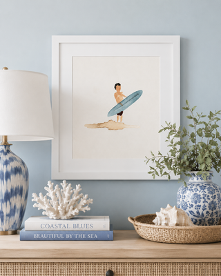 Watercolor Surfer, Matted

