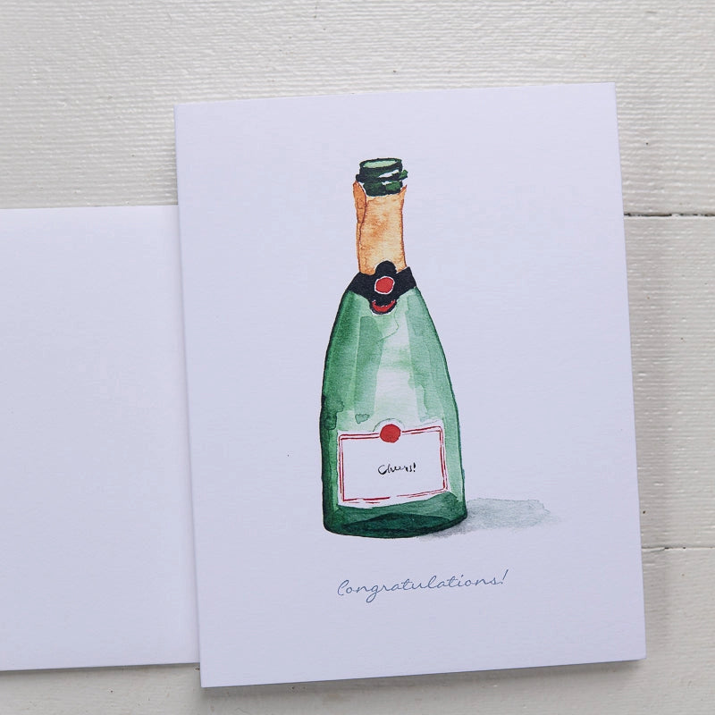 Champagne Congratulations Note Card (Single Card)