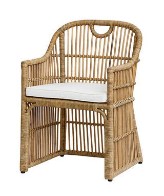Lawson Rattan Arm Chair with Cushion, Natural

