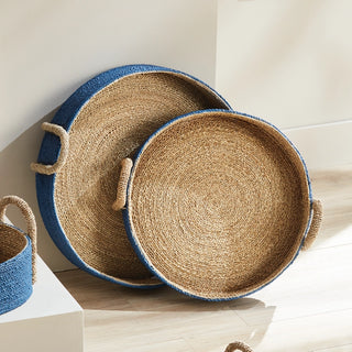 Set of 2   Tiana Seagrass Round Baskets
