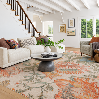Exploded Floral Machine Washable Rug
