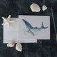 Watercolor Humpback Whale Note Card (Single Card)