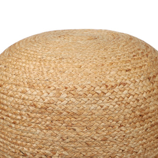 Jute Farmhouse Natural/Gray Hand Woven Cylinder Pouf
