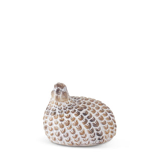 Tan Whitewashed Resin Quail
