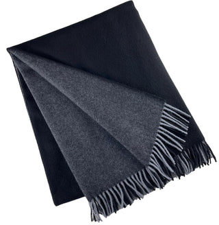 100% Wool Two Tone Throw with Fringe   55"x75"
