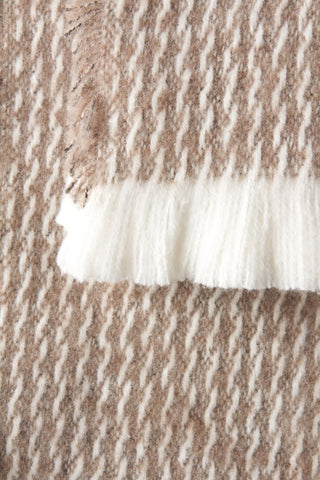 Pinstripe Pattern with Four Sided Fringe   55"x70"
