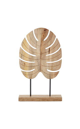 Wood Monstera Leaf Sculpture
