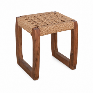 Woven Top Wooden Stool
