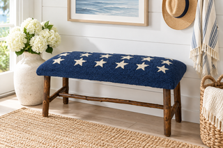 Blue Stars 32" x 15" x 17" Hickory Bench
