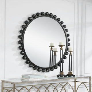 Cyra Wood Round Mirror
