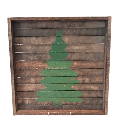 Square Tobacco Tray with Tree 16x16