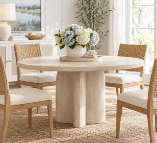 Clover Dining Table   48"   KD   Whitewash
