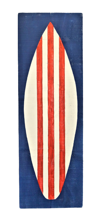 24x72 Surfboard Batik Board with Red Stripes