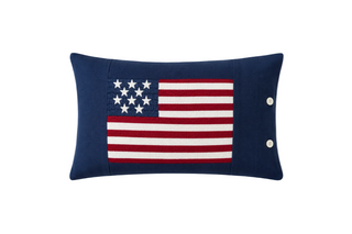 Flag Indigo Linen Boudoir Porch Pillow
