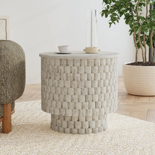 Norwood Mango Wood 25" Round End Table
