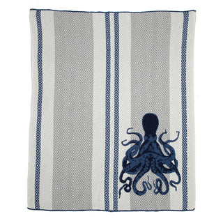 Octopus Square Milk/Alum/Slate/Marine Throw
