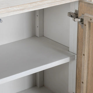 Elode Solid Wood 4Dr Cabinet   Beige   Natural
