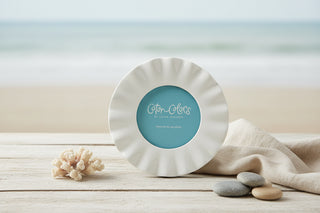 Signature White Ruffle Round Frame
