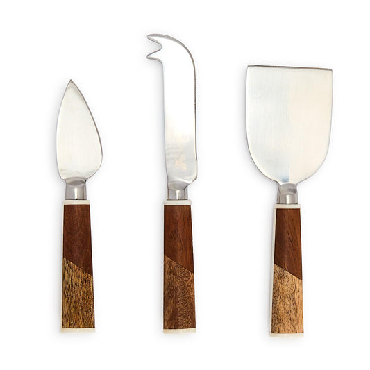 Bi-Color Wood S/3 Cheese Knives