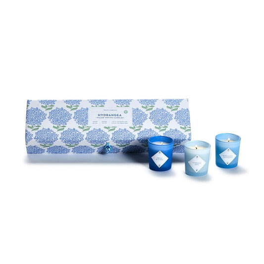 Hydrangea Set of 5 Votive Candles in Gift Box