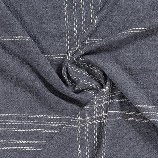 Farmhouse Blue/Ivory Plaid Cotton Blend Throw Blanket
