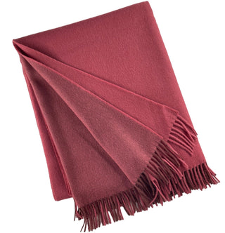 100% Wool Two Tone Throw with Fringe   55"x75"
