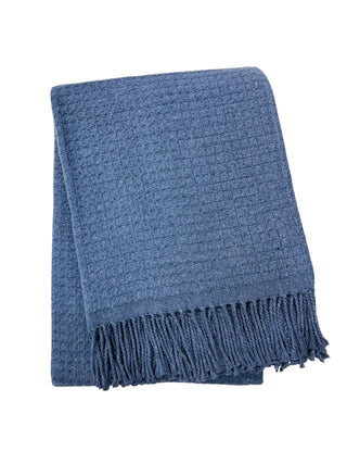 Basket Weave Textured Throw with Fringes
