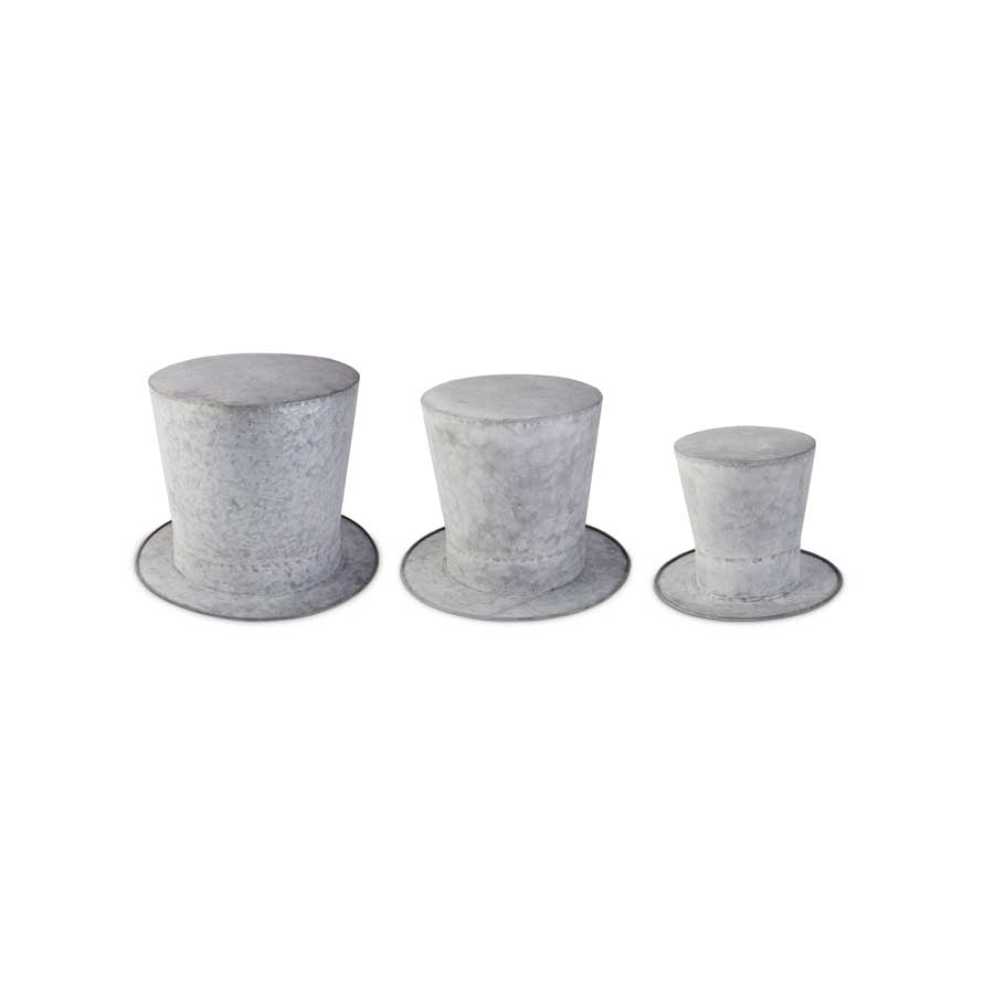 Galvanized Tin Tapered Top Hats