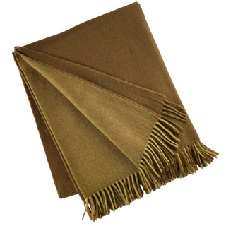 100% Wool Two Tone Throw with Fringe   55"x75"
