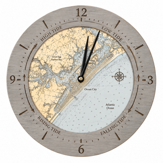 Ocean City NJ Tide & Time Clock   16.50" Diameter
