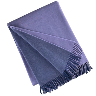 100% Wool Two Tone Throw with Fringe   55"x75"

