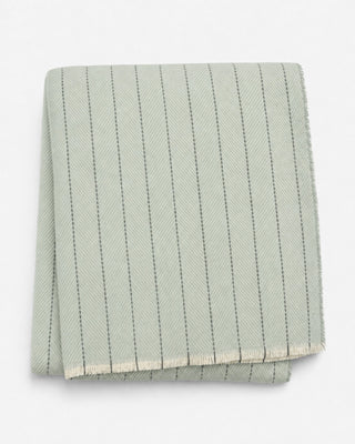 Cotton Blend Pinstripe Throw with Eyelash Fringes
