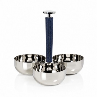 Laguna Nickel and Leather Condiment Holder
