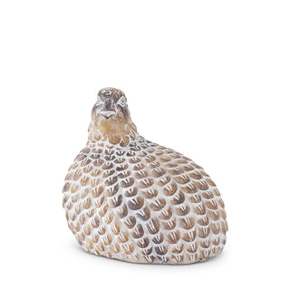 Tan Whitewashed Resin Quail
