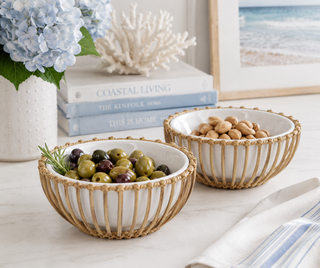 Wicker & Bamboo Condiment Bowl I
