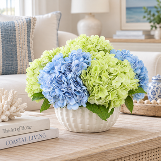 Assorted Hydrangea in Ceramic Pot
