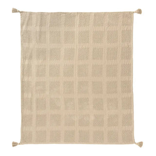 Transitional Tan Geometric Cotton Throw Blanket

