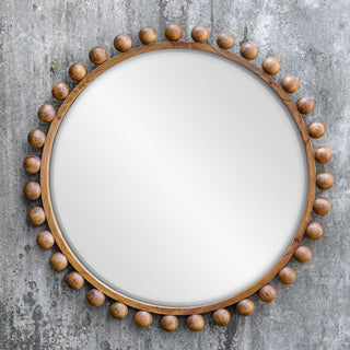 Cyra Wood Round Mirror
