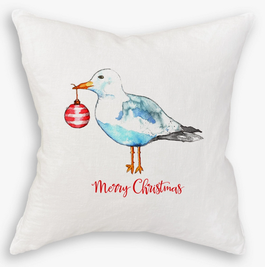 Seagull with Ornament Pillow