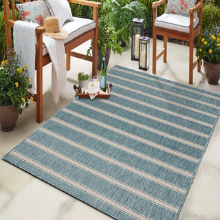 Tanner Tropical Striped Indoor/Outdoor Area Rug
