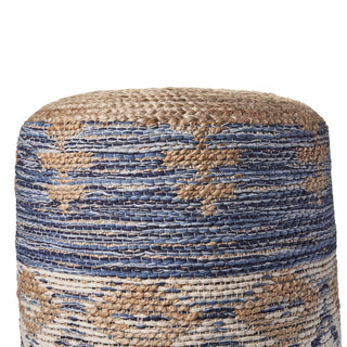 Geometric Natural Jute Pouf

