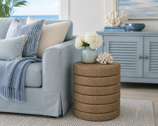16" Wide Seagrass Ribbed Side Table
