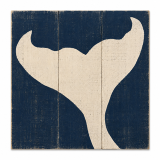 Whale Tail Hand Painted Distressed Wood
