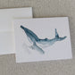 Watercolor Humpback Whale Note Card (Single Card)