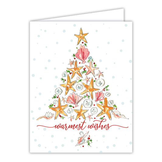 Greeting Card Warmest Wishes Seashell Tree